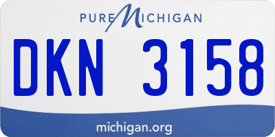 MI license plate DKN3158