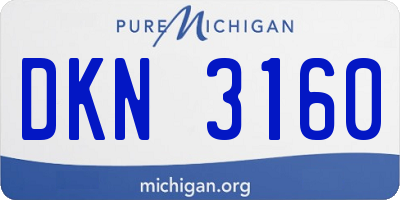 MI license plate DKN3160