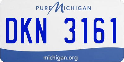 MI license plate DKN3161