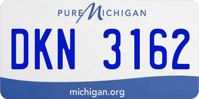 MI license plate DKN3162