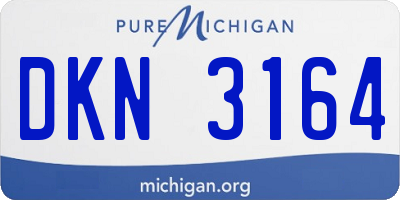 MI license plate DKN3164