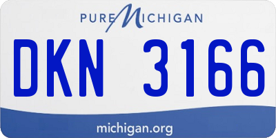 MI license plate DKN3166