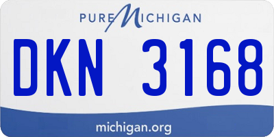 MI license plate DKN3168