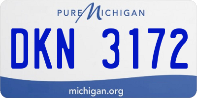 MI license plate DKN3172