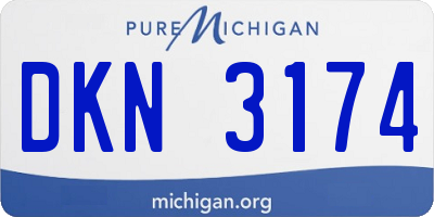 MI license plate DKN3174