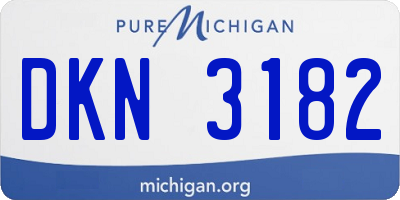 MI license plate DKN3182