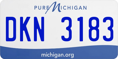MI license plate DKN3183