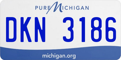 MI license plate DKN3186