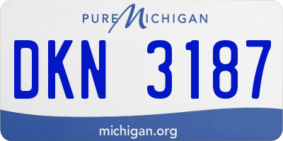 MI license plate DKN3187