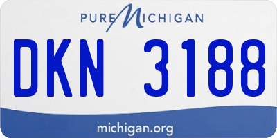 MI license plate DKN3188