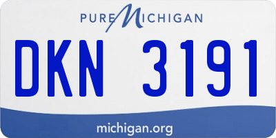 MI license plate DKN3191