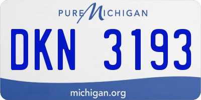 MI license plate DKN3193