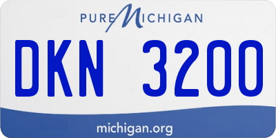 MI license plate DKN3200