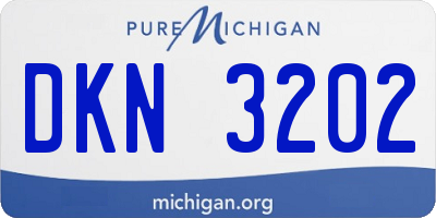 MI license plate DKN3202