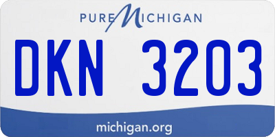 MI license plate DKN3203