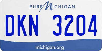 MI license plate DKN3204