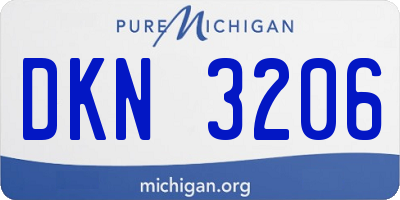 MI license plate DKN3206