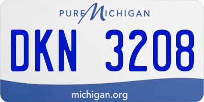 MI license plate DKN3208