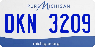 MI license plate DKN3209