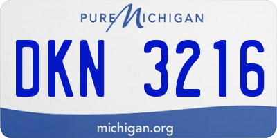 MI license plate DKN3216