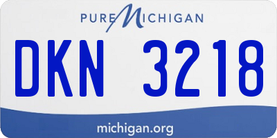 MI license plate DKN3218