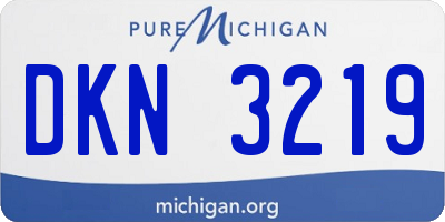 MI license plate DKN3219