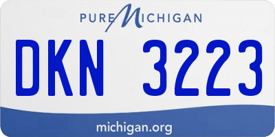 MI license plate DKN3223