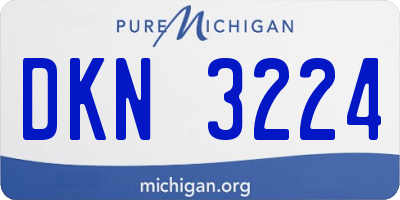 MI license plate DKN3224
