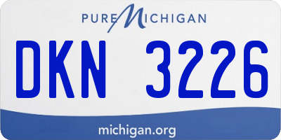 MI license plate DKN3226