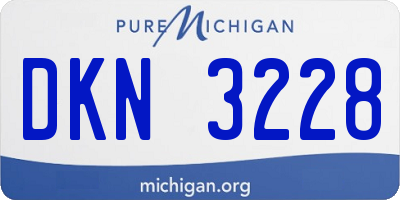 MI license plate DKN3228