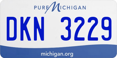 MI license plate DKN3229