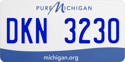 MI license plate DKN3230