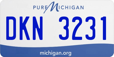 MI license plate DKN3231