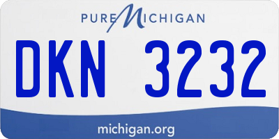 MI license plate DKN3232
