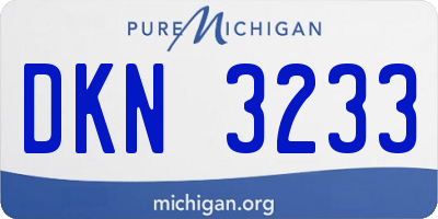 MI license plate DKN3233