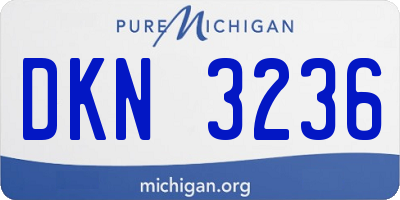 MI license plate DKN3236