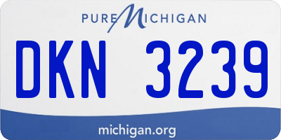 MI license plate DKN3239