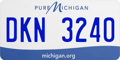 MI license plate DKN3240