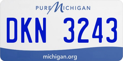 MI license plate DKN3243