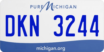 MI license plate DKN3244