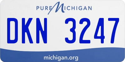 MI license plate DKN3247