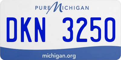 MI license plate DKN3250