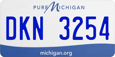 MI license plate DKN3254