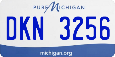 MI license plate DKN3256