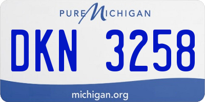 MI license plate DKN3258