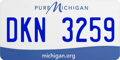 MI license plate DKN3259