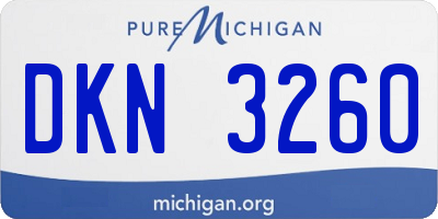 MI license plate DKN3260
