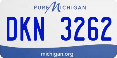 MI license plate DKN3262