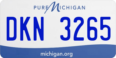 MI license plate DKN3265