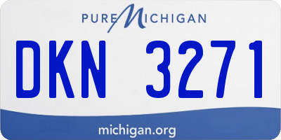 MI license plate DKN3271
